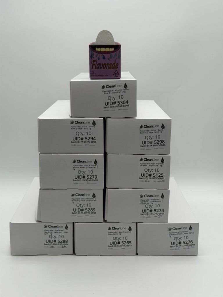 FLAVORADE cannabis vape cartridge available at Bomb Carts